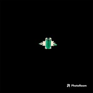 Avon Silver Ring with Green Gemstone